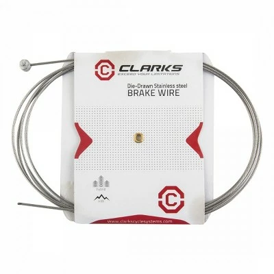 Clarks Stainless Slick Brake Wire Front or rear 2000mm 1.6mm Silver 3 Clarks Stainless Slick Brake Wire Front or rear 2000mm 1.6mm Silver