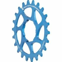 Wolf Tooth Single Speed Aluminum Cog: 22T, Compatible with 3/32" Chains, Blue