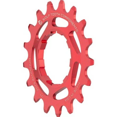 Wolf Tooth Single Speed Aluminum Cog: 17T, Compatible with 3/32" Chains, Red 3 Wolf Tooth Single Speed Aluminum Cog: 17T, Compatible with 3/32" Chains, Red