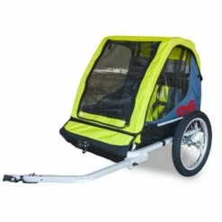Cyclic Double 2 Seat Kids' Bike Trailer - Gray/Green
