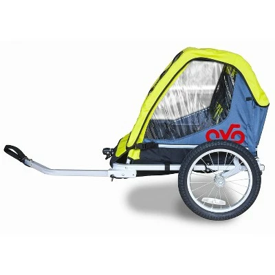Cyclic Double 2 Seat Kids' Bike Trailer - Gray/Green 4 Cyclic Double 2 Seat Kids' Bike Trailer - Gray/Green - Image 2