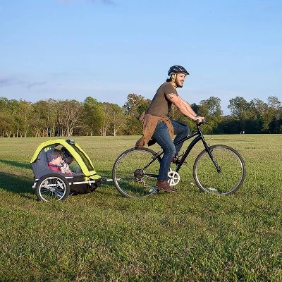 Cyclic Double 2 Seat Kids' Bike Trailer - Gray/Green 5 Cyclic Double 2 Seat Kids' Bike Trailer - Gray/Green - Image 3