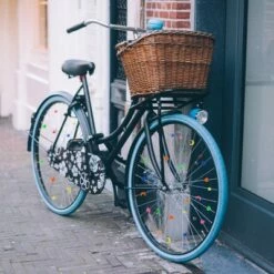 X AUTOHAUX 140pcs Bike Wheel Spoke Bead Decoration Cycling Shaped Bead Clip Multicolor