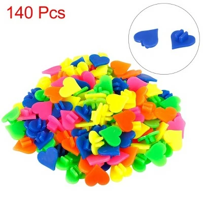 X AUTOHAUX Bike Accessories Wheel Spoke Bead Decoration Heart Shaped Bead Clip Multicolor 0.83"x0.79" 140pcs 4 X AUTOHAUX Bike Accessories Wheel Spoke Bead Decoration Heart Shaped Bead Clip Multicolor 0.83"x0.79" 140pcs - Image 2