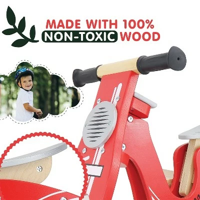 Leo & Friends Kid's' Wooden Red Scooter Bike 4 Leo & Friends Kid's' Wooden Red Scooter Bike - Image 2