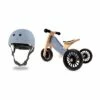 Kinderfeets Slate Blue Adjustable Toddler & Kids Bike Helmet Bundle with Kinderfeets Tiny Tot PLUS 2-in-1 Balance Bike Tricycle, Slate Blue
