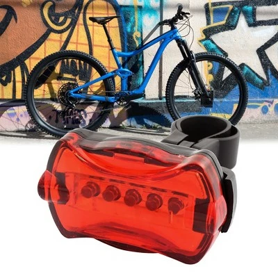 X AUTOHAUX 5 LEDs 6 Mode Bike Mountain Cycling Warning Safety Rear Light Back Tail Lamp Red 3 X AUTOHAUX 5 LEDs 6 Mode Bike Mountain Cycling Warning Safety Rear Light Back Tail Lamp Red