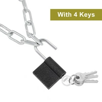 X AUTOHAUX Silver Zinc Plated 3.28 Feet Long Chain Lock with Padlock for Bicycle Cycling 3 X AUTOHAUX Silver Zinc Plated 3.28 Feet Long Chain Lock with Padlock for Bicycle Cycling - Image 2