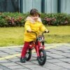 Qaba 12" Kids Balance Bike, No Pedal Training Bicycle, Motorbike Look, Steel Frame, with Air Filled Tires, Handlebar, PU Seat, for 3-6 Years Old, Red