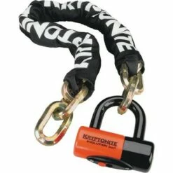 Kryptonite New York Chain 1210 and Evolution Disc Lock Keyed 12mm x 100cm Black