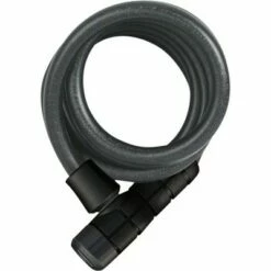 ABUS Booster 6512 Keyed Coiled Cable Lock 180cm x 12mm With Mount Black bike