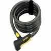 OnGuard Doberman Cable Lock With 5 Keys 6' x 12m Diameter Coiled Cable Gray
