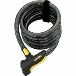 OnGuard Doberman Cable Lock With 5 Keys 6' x 12m Diameter Coiled Cable Gray