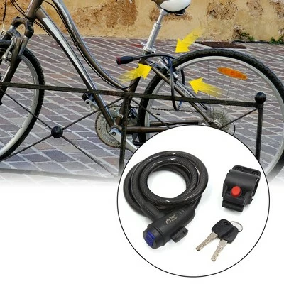 X AUTOHAUX Universal Bike Scooter Anti Thief Disc Safety Security Cable Wire Lock w/2 Keys 5 X AUTOHAUX Universal Bike Scooter Anti Thief Disc Safety Security Cable Wire Lock w/2 Keys - Image 3