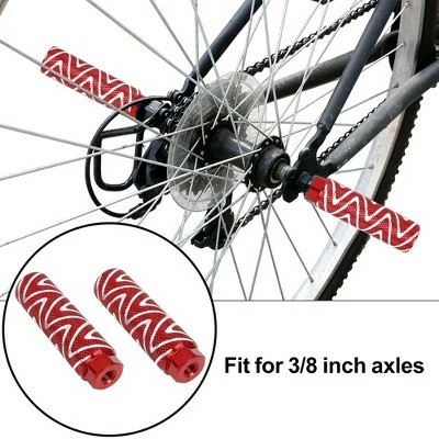 X AUTOHAUX Pair Aluminum Alloy Wave Stripes Axle Rear Foot Pegs Footrests Bike Pedals 3 X AUTOHAUX Pair Aluminum Alloy Wave Stripes Axle Rear Foot Pegs Footrests Bike Pedals