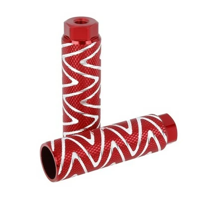 X AUTOHAUX Pair Aluminum Alloy Wave Stripes Axle Rear Foot Pegs Footrests Bike Pedals 5 X AUTOHAUX Pair Aluminum Alloy Wave Stripes Axle Rear Foot Pegs Footrests Bike Pedals - Image 3