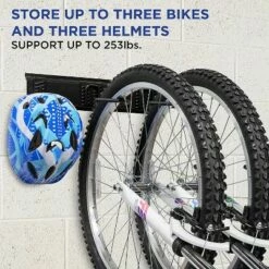 RaxGo Wall Bike Rack 3 Bicycle hooks and 3 Helmet Hooks