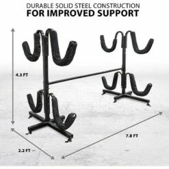 RaxGo Freestanding Kayak Rack, Heavy Duty Floor Storage Holder for Kayak, SUP, Canoe & Paddleboard for Indoor, Outdoor, Garage, Shed, or Dock, Adjustable Height