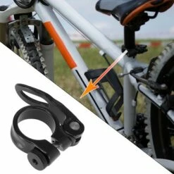 X AUTOHAUX Bike Seat Post Clamp Quick Release Alumium Alloy Seat Tube Clip 28.6 Black