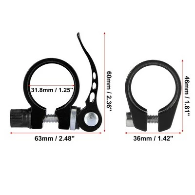 X AUTOHAUX 1 Set Bike Bicycle Seat Post Clamp Quick Release Alumium Alloy 31.8 Black 4 X AUTOHAUX 1 Set Bike Bicycle Seat Post Clamp Quick Release Alumium Alloy 31.8 Black - Image 2