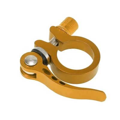 X AUTOHAUX 1 Set Bike Seat Post Clamp Quick Release Alumium Alloy 28.6 Gold Tone Black 7 X AUTOHAUX 1 Set Bike Seat Post Clamp Quick Release Alumium Alloy 28.6 Gold Tone Black - Image 5