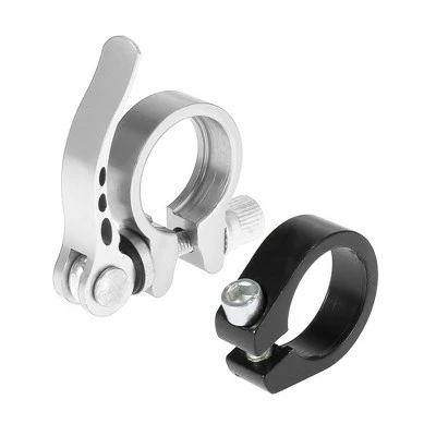 X AUTOHAUX 1 Set Bike Seat Post Clamp Quick Release Alumium Alloy 28.6 Silver Tone 5 X AUTOHAUX 1 Set Bike Seat Post Clamp Quick Release Alumium Alloy 28.6 Silver Tone - Image 3