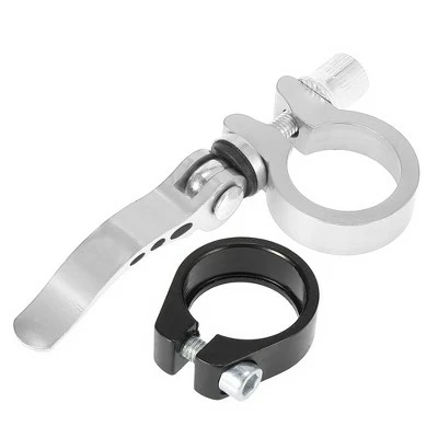 X AUTOHAUX 1 Set Bike Seat Post Clamp Quick Release Alumium Alloy 28.6 Silver Tone 6 X AUTOHAUX 1 Set Bike Seat Post Clamp Quick Release Alumium Alloy 28.6 Silver Tone - Image 4
