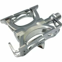 MKS Supreme Keirin Track Pedals - Aluminum, 9/16", Silver