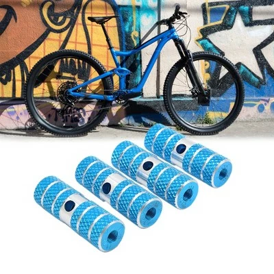 Unique Bargains Aluminum Alloy Cylinder Shaped Anti Slip Axle Foot Pegs for Bike Bicycle Pedals Blue 2.7 x 0.9" 4 Pcs 3 Unique Bargains Aluminum Alloy Cylinder Shaped Anti Slip Axle Foot Pegs for Bike Bicycle Pedals Blue 2.7 x 0.9" 4 Pcs