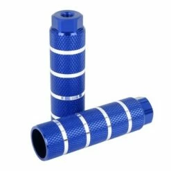 X AUTOHAUX Pair Stripe Cylinder Axle Rear Foot Pegs Fit 3/8 Inch Inner Dia for Bike