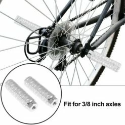 Unique Bargains Aluminum Alloy Wave Stripes Axle Rear Foot Pegs for BMX MTB Bicycle Bike Pedals Silver Tone 3.94"x1.10" 1 Pair