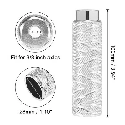 Unique Bargains Aluminum Alloy Wave Stripes Axle Rear Foot Pegs for BMX MTB Bicycle Bike Pedals Silver Tone 3.94"x1.10" 1 Pair 4 Unique Bargains Aluminum Alloy Wave Stripes Axle Rear Foot Pegs for BMX MTB Bicycle Bike Pedals Silver Tone 3.94"x1.10" 1 Pair - Image 2