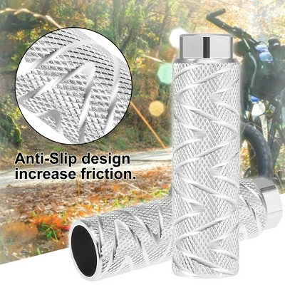 Unique Bargains Aluminum Alloy Wave Stripes Axle Rear Foot Pegs for BMX MTB Bicycle Bike Pedals Silver Tone 3.94"x1.10" 1 Pair 5 Unique Bargains Aluminum Alloy Wave Stripes Axle Rear Foot Pegs for BMX MTB Bicycle Bike Pedals Silver Tone 3.94"x1.10" 1 Pair - Image 3