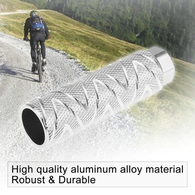 Unique Bargains Aluminum Alloy Wave Stripes Axle Rear Foot Pegs for BMX MTB Bicycle Bike Pedals Silver Tone 3.94"x1.10" 1 Pair 6 Unique Bargains Aluminum Alloy Wave Stripes Axle Rear Foot Pegs for BMX MTB Bicycle Bike Pedals Silver Tone 3.94"x1.10" 1 Pair - Image 4