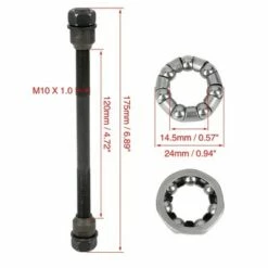 X AUTOHAUX 1 Set 9.5mm Bike Rear Solid Axle with 6mm Ball Bearings for Road Bicycle Black