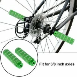Unique Bargains Universal Axle Rear Foot Pegs Footrests for BMX MTB Bike Bicycle Axles Pedals Green 3.94"x1.10" 1 Pair
