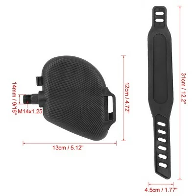 Unique Bargains Pair Road Mountain with Strap Belt Foot Strap Bike Pedals Black 5.12"x4.72"x2.09" 2 Pcs 4 Unique Bargains Pair Road Mountain with Strap Belt Foot Strap Bike Pedals Black 5.12"x4.72"x2.09" 2 Pcs - Image 2