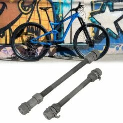 X AUTOHAUX 1 Set 9.5mm Wheel Hub Axle Front Rear Axle Solid Shaft Black for MTB Bicycle