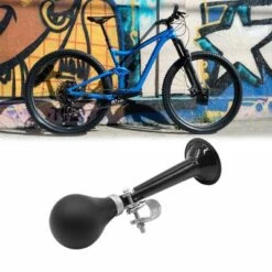 X AUTOHAUX Metal Rubber Air Horn Hoot Bicycle Cycling Squeeze Bugle Trumpet Bell Bike Bells Black 8.5" x 2" 1 Pc