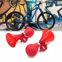 X AUTOHAUX 2 Pcs Red Rubber Squeeze Bulb Hooter Bell Air Horn Trumpet for Bicycle Cycling