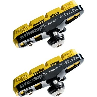 SwissStop Full FlashPro SRAM or Shimano Brake Shoes and Pads Pair Yellow King 3 SwissStop Full FlashPro SRAM or Shimano Brake Shoes and Pads Pair Yellow King