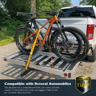 Tow Tuff TTF-2762ACBR Heavy Duty 2-in-1 Aluminum Automotive Cargo Luggage Carrier with Bike Hitch Rack 4 Tow Tuff TTF-2762ACBR Heavy Duty 2-in-1 Aluminum Automotive Cargo Luggage Carrier with Bike Hitch Rack - Image 2