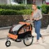 Aosom Elite 360 Swivel 2-In-1 Double Child Two-Wheel Bike Trailer And Jogger with Suspension -US Bikes & Cycling Sales 2023 unnamed file 6905
