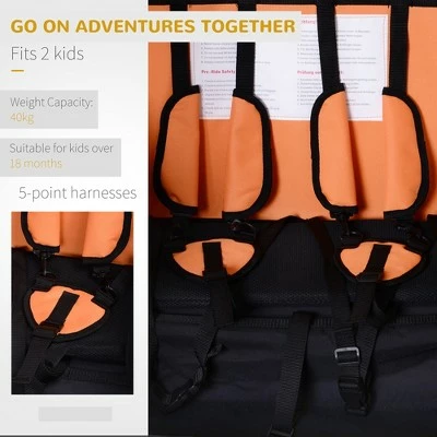 Aosom Elite 360 Swivel 2-In-1 Double Child Two-Wheel Bike Trailer And Jogger with Suspension 4 Aosom Elite 360 Swivel 2-In-1 Double Child Two-Wheel Bike Trailer And Jogger with Suspension - Image 2