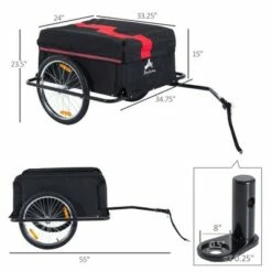 Aosom Elite Two-Wheel Bicycle Large Cargo Wagon Trailer with Oxford Fabric Folding Storage & Removable Cover Red -US Bikes & Cycling Sales 2023 unnamed file 6941