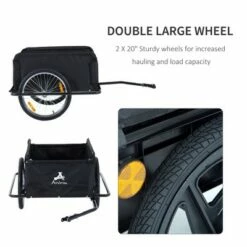 Aosom Elite Two-Wheel Bicycle Large Cargo Wagon Trailer with Oxford Fabric Folding Storage & Removable Cover Red -US Bikes & Cycling Sales 2023 unnamed file 6942