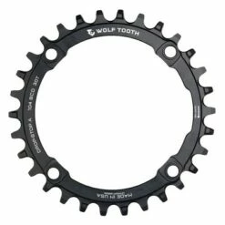 Wolf Tooth 104 BCD Aluminum 32T Chainrings, Black, Drop-Stop A, 47g