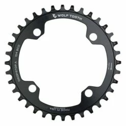 Wolf Tooth 104 BCD Aluminum 36T Chainrings, Black, Drop-Stop A, 60g