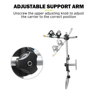 Fieryred 2 Bike Adjustable Bolt On 75 Pound Capacity Spare Tire Rack with Mounting Frame, Bike Unit Frame, Rubber Cut Out, and Locking Knob, Black 3 Fieryred 2 Bike Adjustable Bolt On 75 Pound Capacity Spare Tire Rack with Mounting Frame, Bike Unit Frame, Rubber Cut Out, and Locking Knob, Black