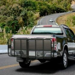 Aosom Folding Cargo Carrier with 500 lbs Capacity, 59‘’x19''x6'' Hitch Mount Luggage Basket Fits 2'' Receiver for Car SUV Traveling